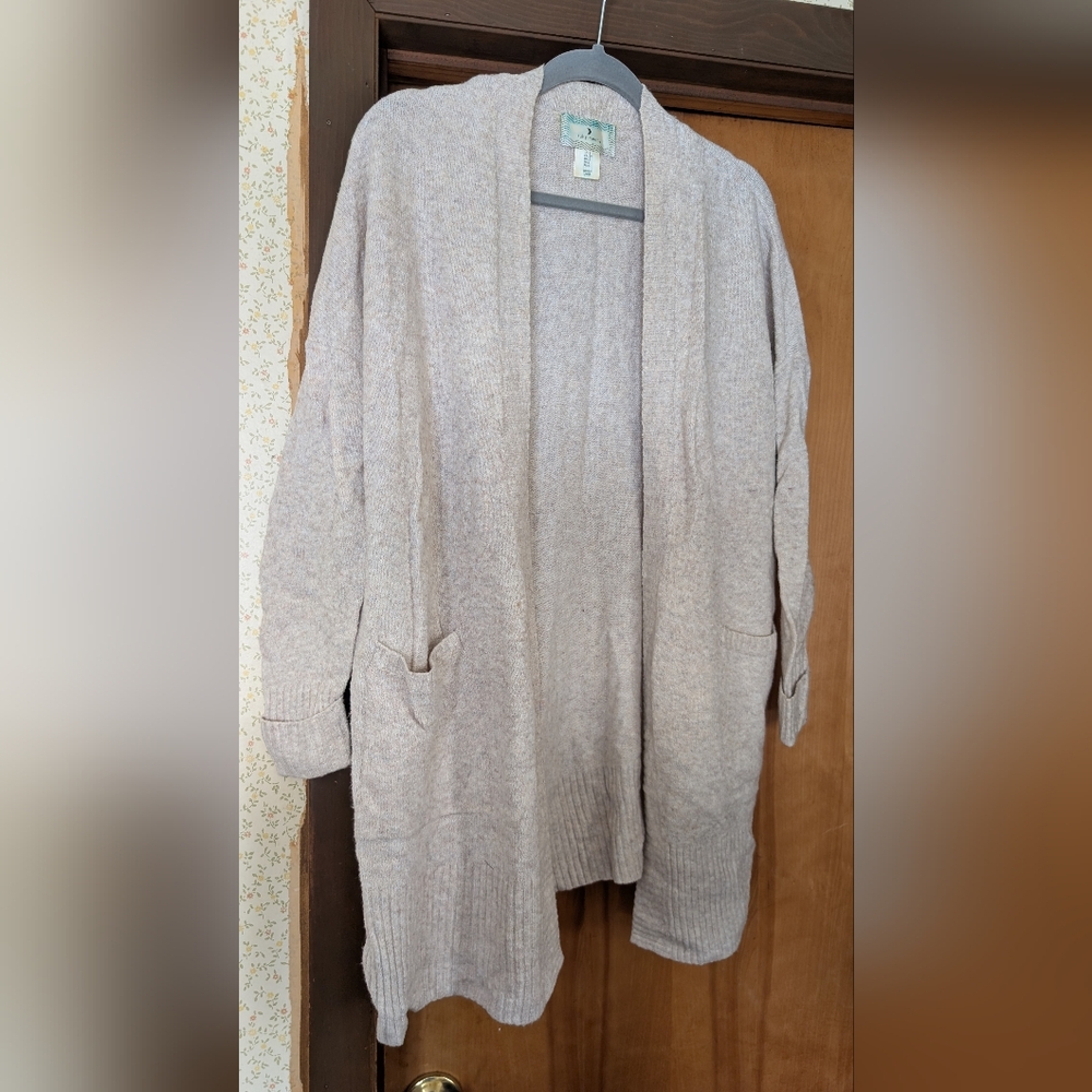 Ruby Moon Light Beige Open-Front Cardigan